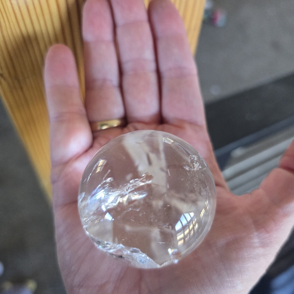 Quartz Crystal Sphere loads of fairy Rainbow Inclusions - Picture 5 of 11